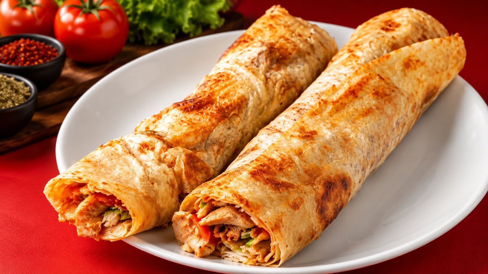İki tavuk dürüm döner